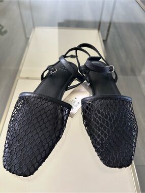 Mossimo Supply Co. Black Mesh Slingback Mules